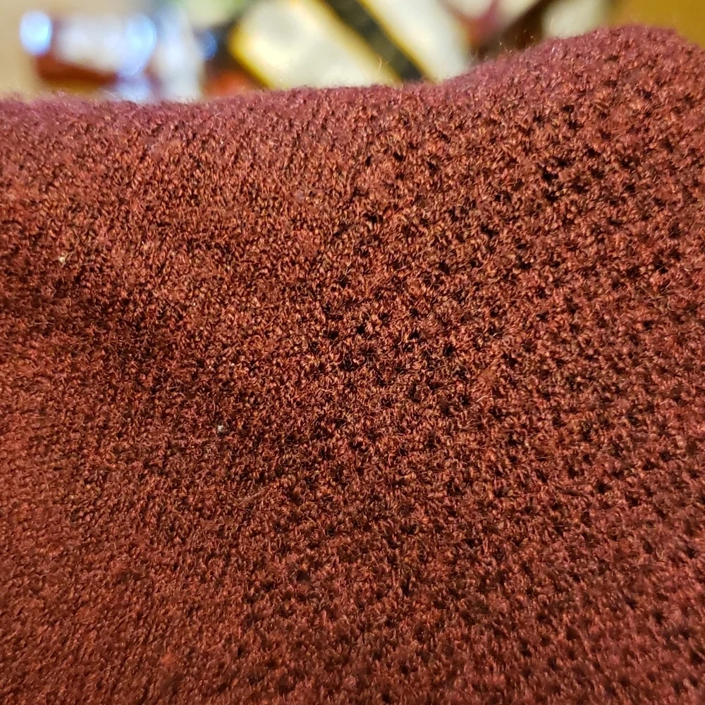 AEO maroon varsity stripe sweater XS